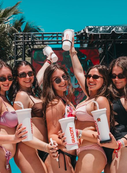 High school seniors having fun on their spring break senior trip