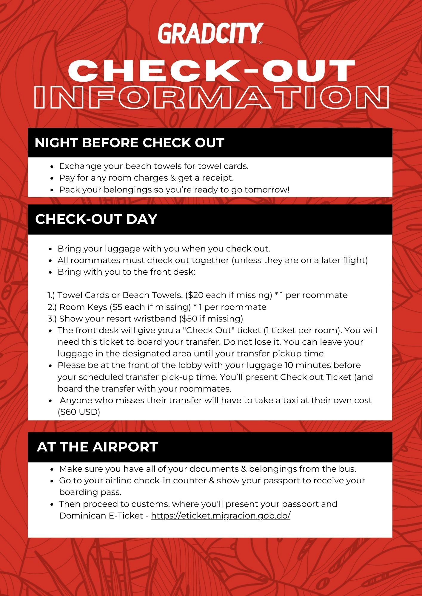 Check- Out Information