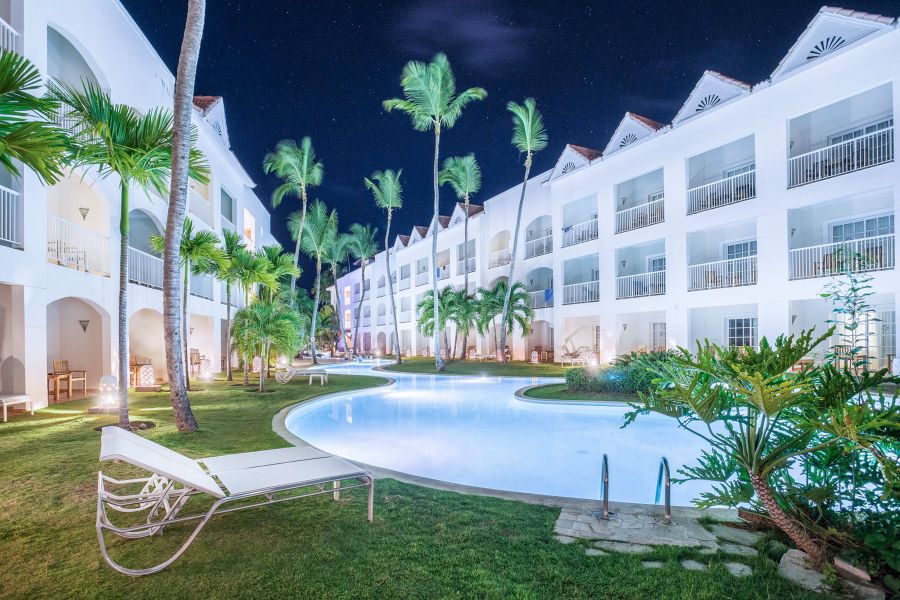 Be Live Punta Cana pool at night 